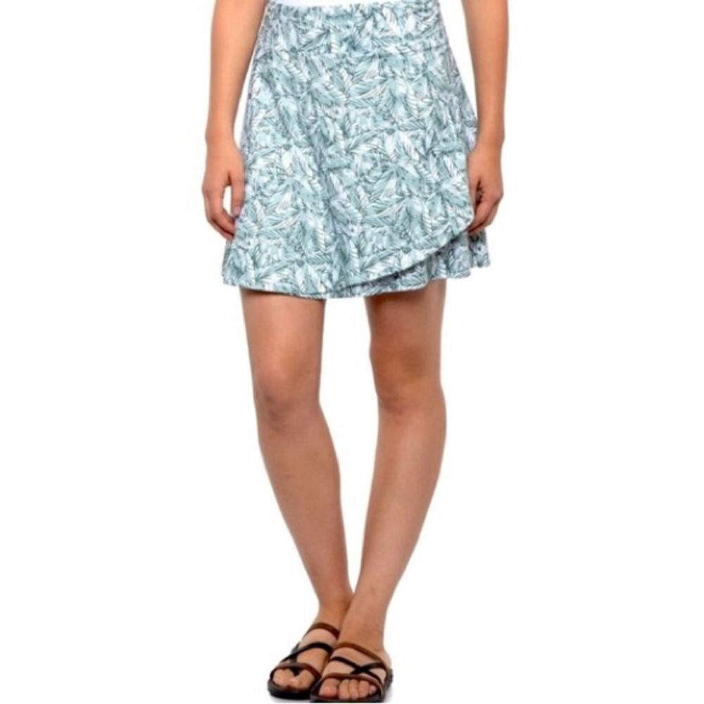 Eddie Bauer Athletic Faux Wrap Green & White Leaf Print Kacey Mini Skirt. Small.